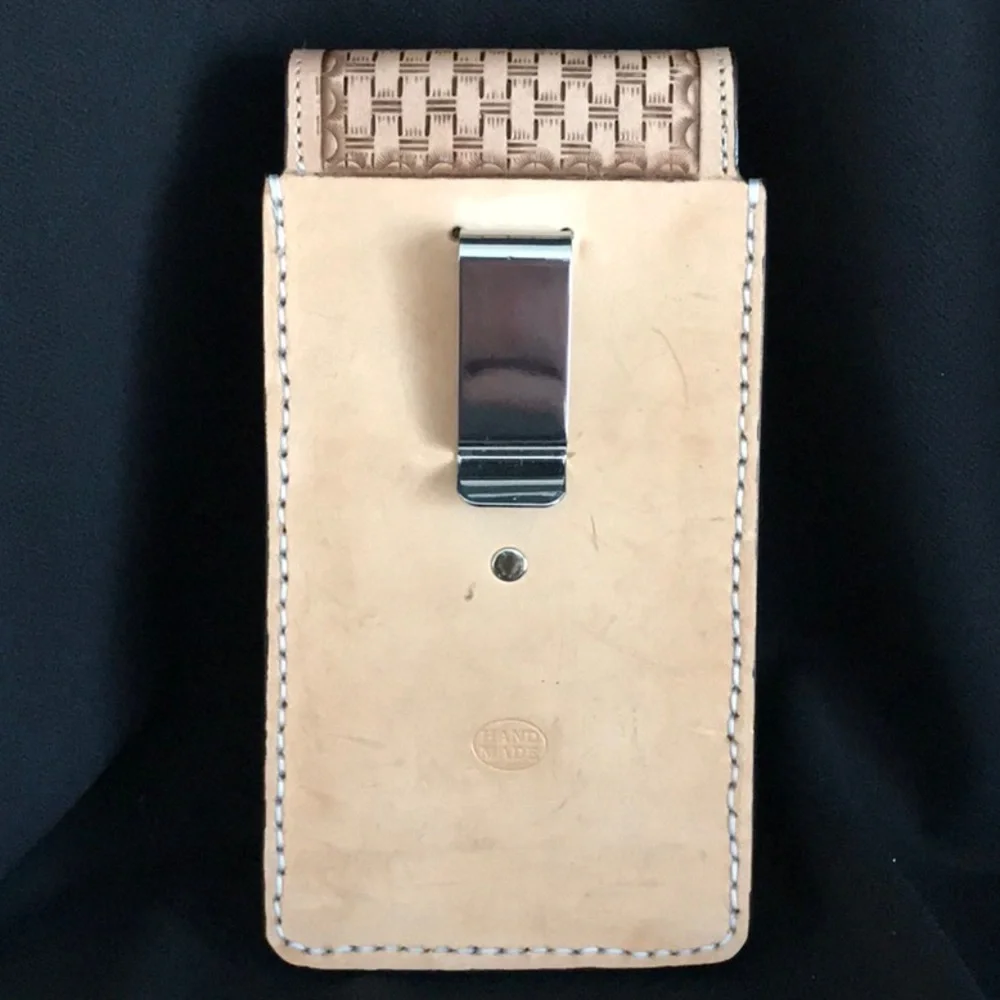 Handmade all leather cell phone carrier!